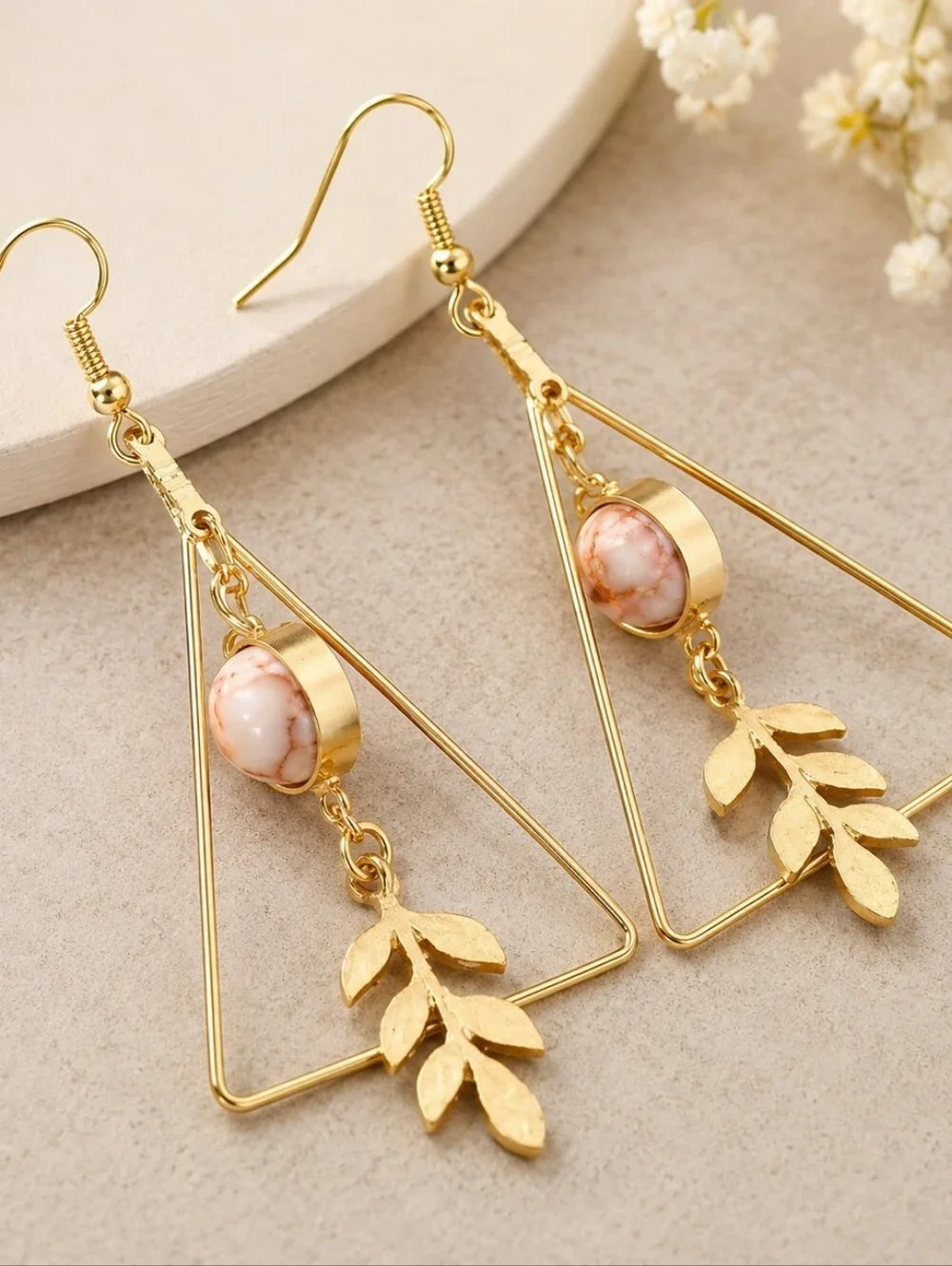 ANTHROPOLOGIE GRECIAN LEAF DROP EARRINGS